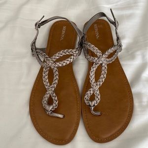 Merona silver sandals, size 11
